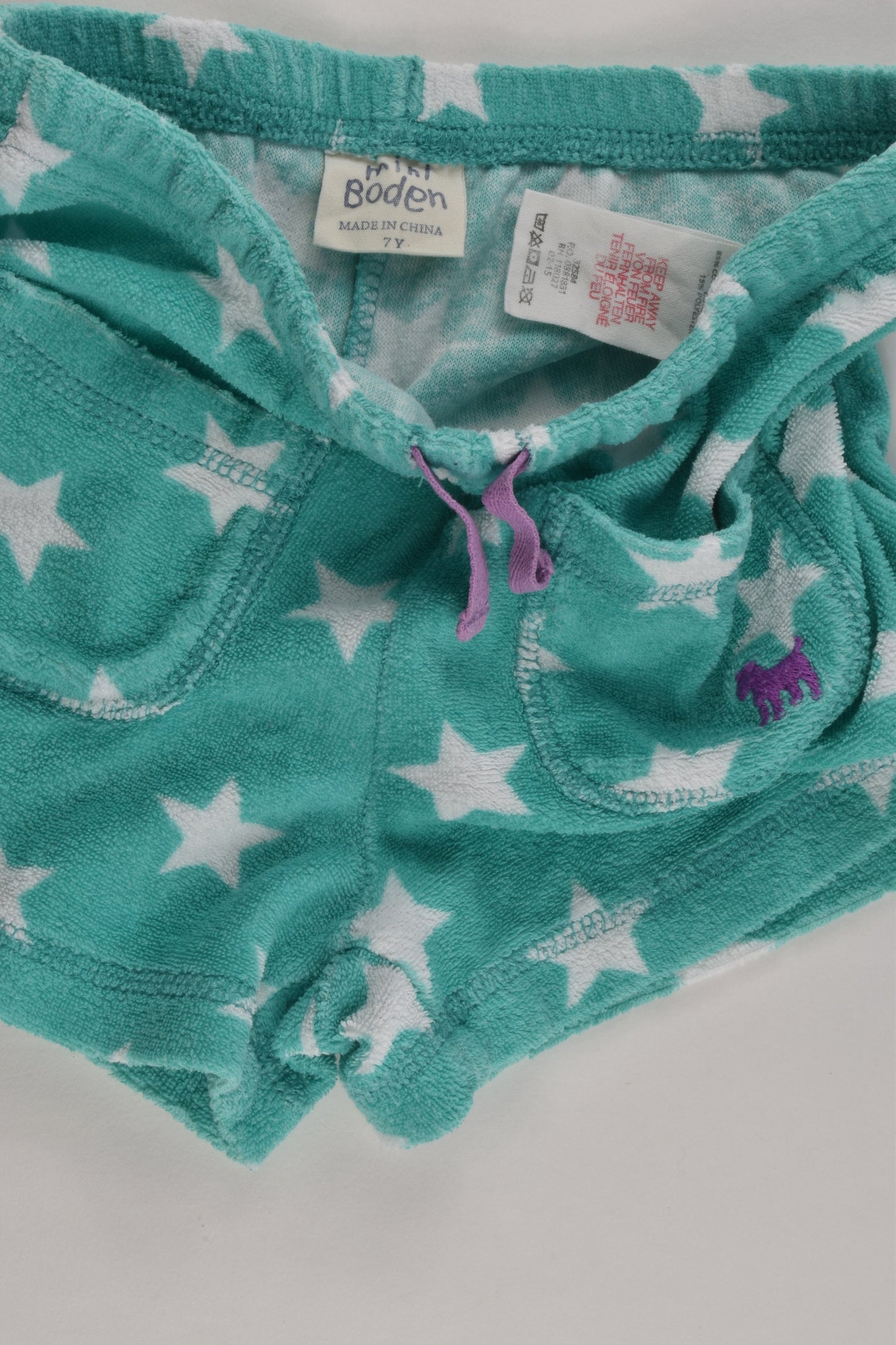 Mini Boden Size 7 Stars Terry Shorts