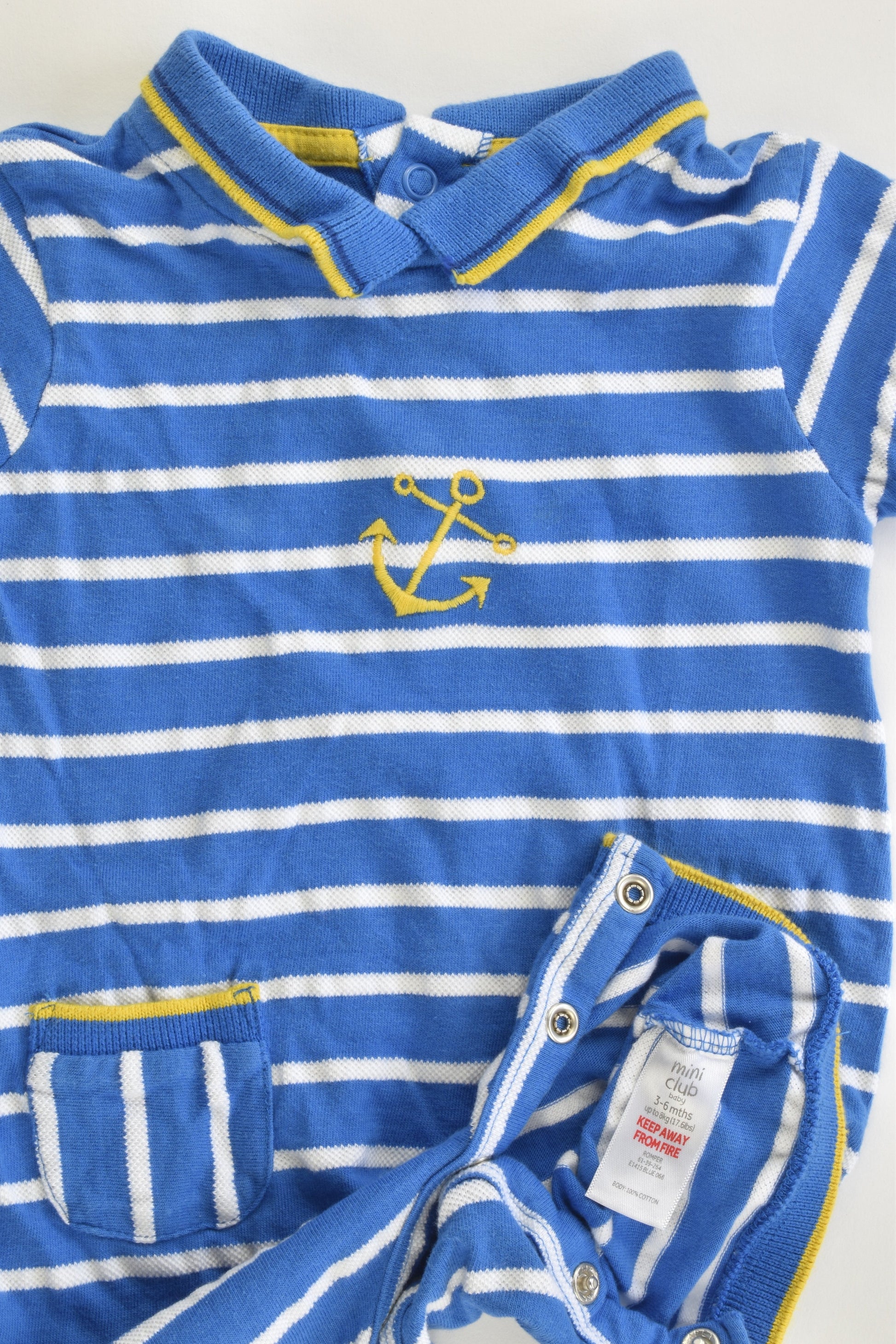 Mini Club Size 00 (3-6 months) Nautical Short Romper
