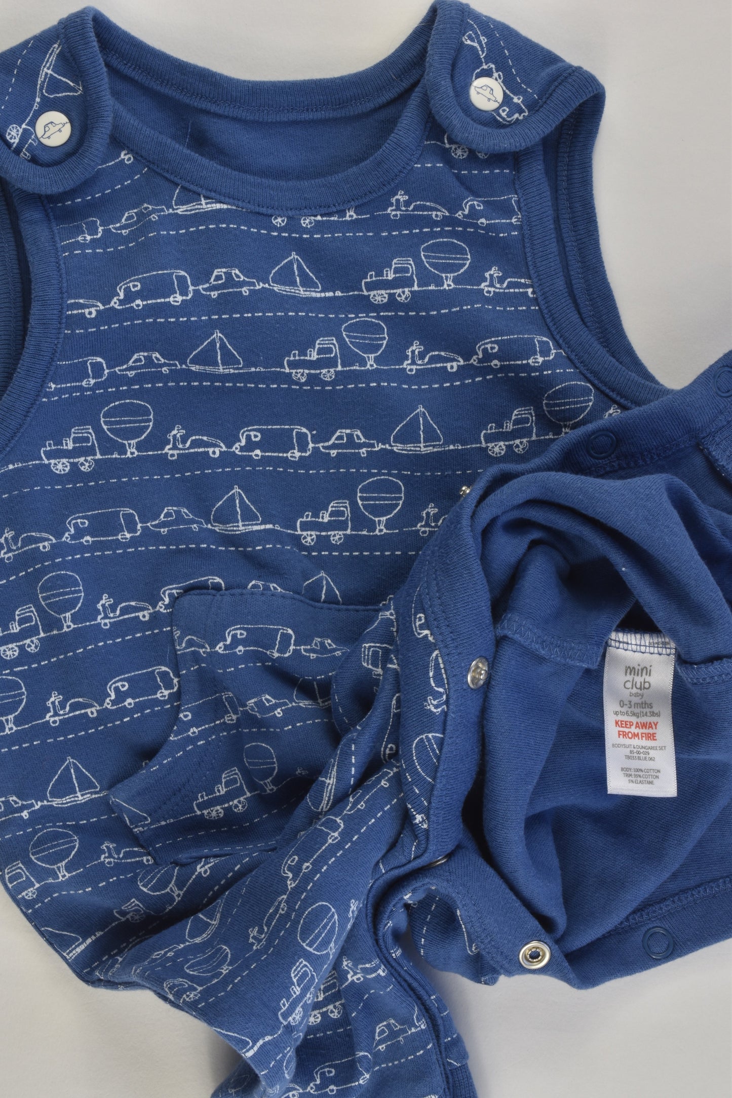 Mini Club Size 000 (0-3 months) Vehicles Cotton Overalls