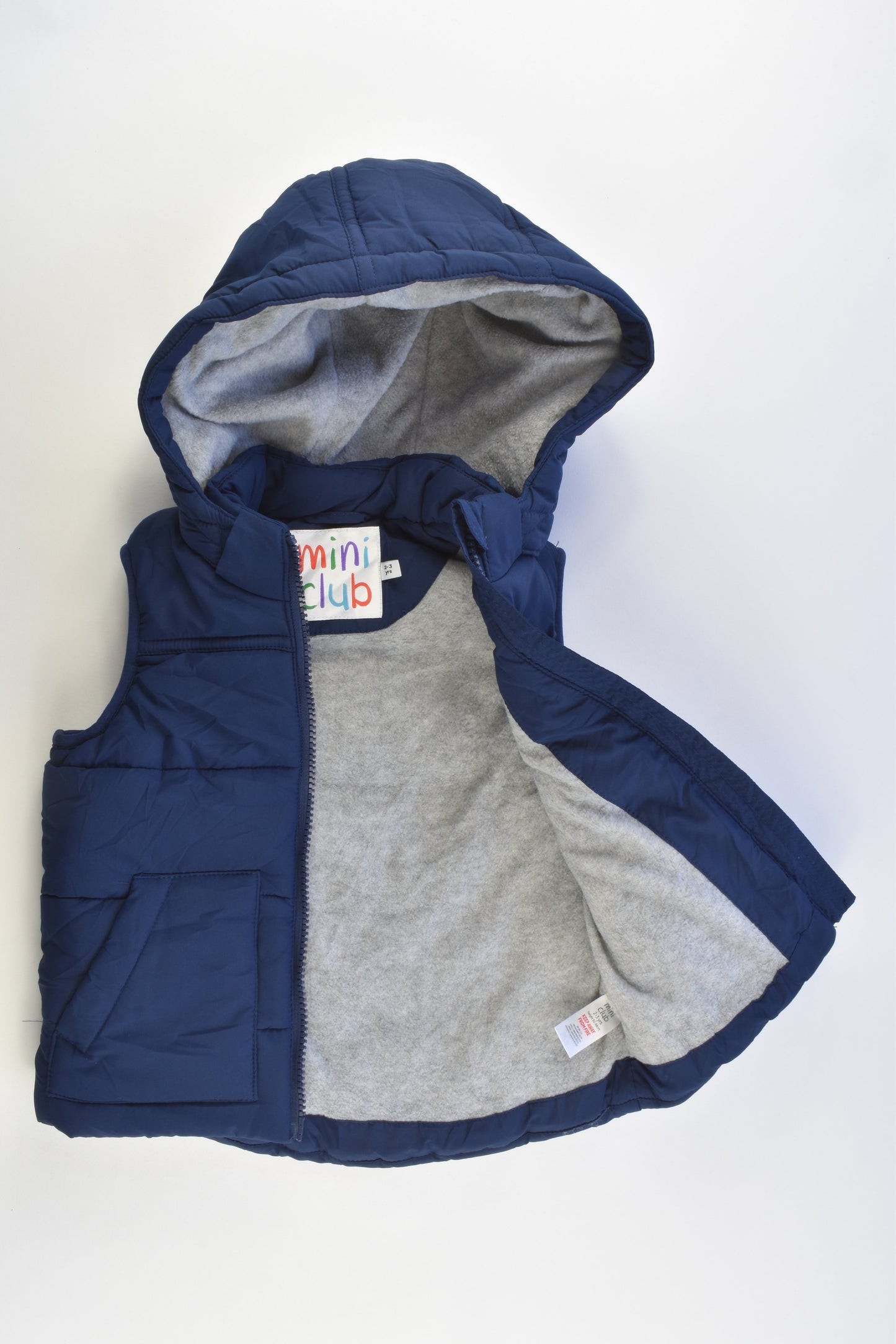 Mini Club Size 2-3 (92-98 cm) Fleece Lined Hooded Warm Puffer Vest