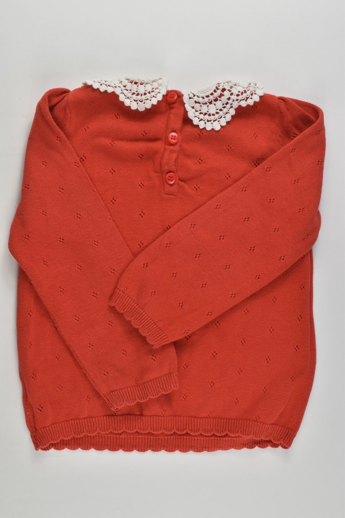 Mini Club Size 2-3 (92-98 cm) Knitted Jumper with Lace Collar
