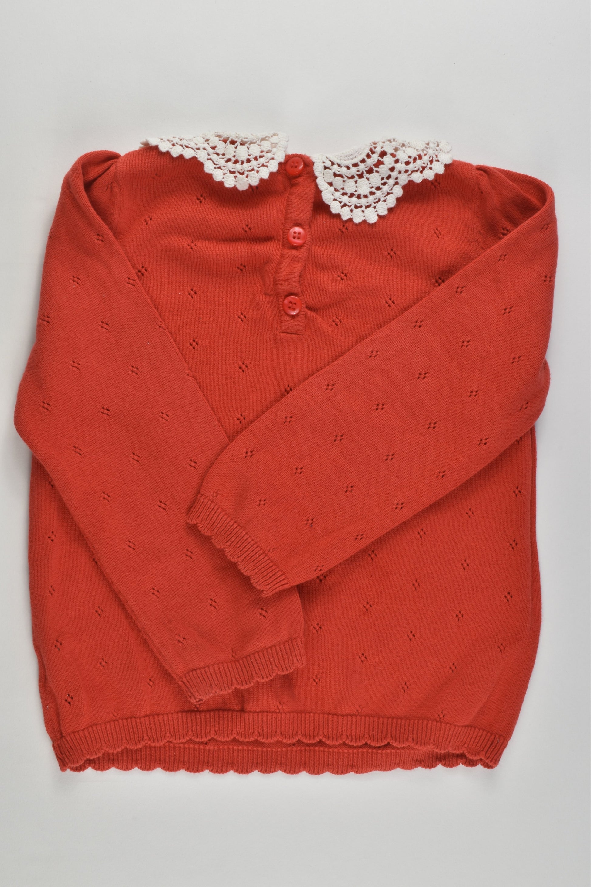Mini Club Size 2-3 (92-98 cm) Knitted Jumper with Lace Collar