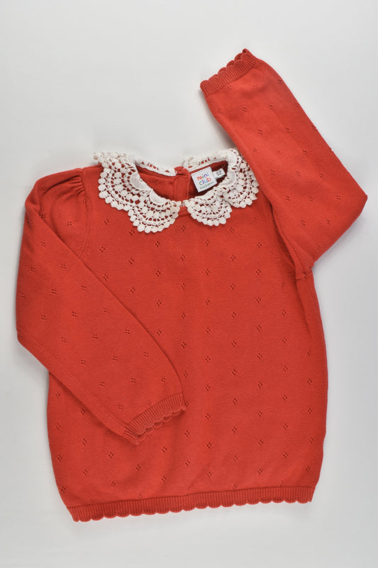 Mini Club Size 2-3 (92-98 cm) Knitted Jumper with Lace Collar