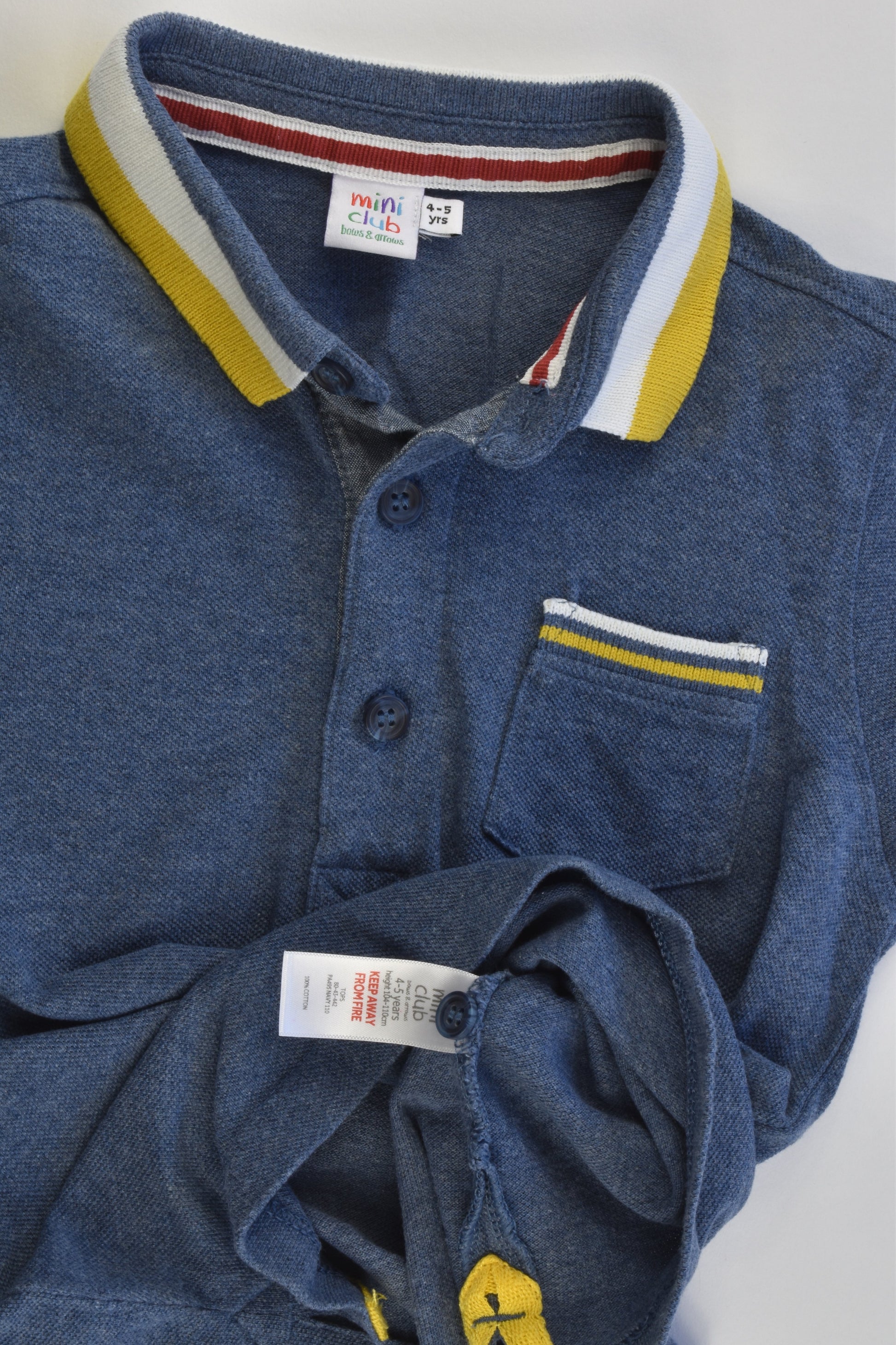 Mini Club Size 4-5 (104-110 cm) Collared Polo Shirt