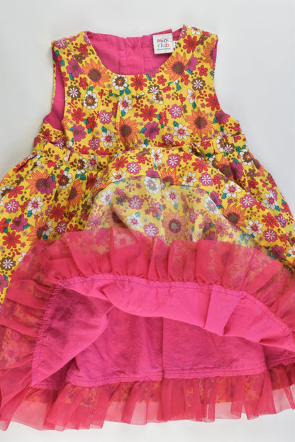 Mini Club Size 9-12 Months Layered Floral Dress