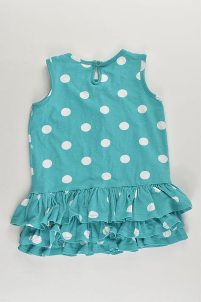 Mini Club (UK) Size 0 (6-9 months, 68-74 cm) Polka Dots Ruffle Hem Dress