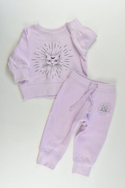 Mini Mango Size 1 Cosmic Cat Sweater and Matching Track Pants