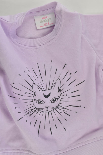 Mini Mango Size 2 Cosmic Cat Sweater Paired with Favourites Track Pants