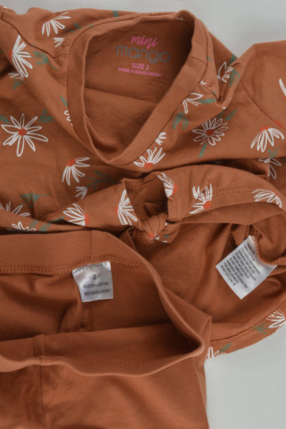 Mini Mango Size 2 Daisy Tie Front T-shirt and Shorts
