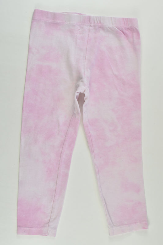 Mini Mango Size 2 Pink Tie-Dye Leggings
