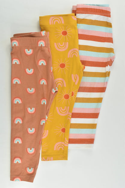 Mini Mango Size 2 Rainbows and Stripes 3x Leggings