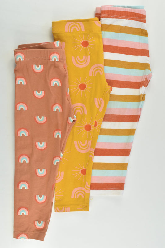 Mini Mango Size 2 Rainbows and Stripes 3x Leggings