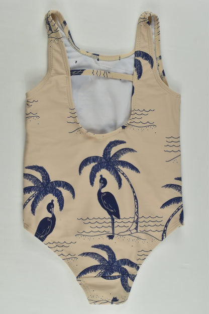 Mini Rodini Size 2-3 (92-98 cm) Bird and Palm Tree Lined Swimsuit