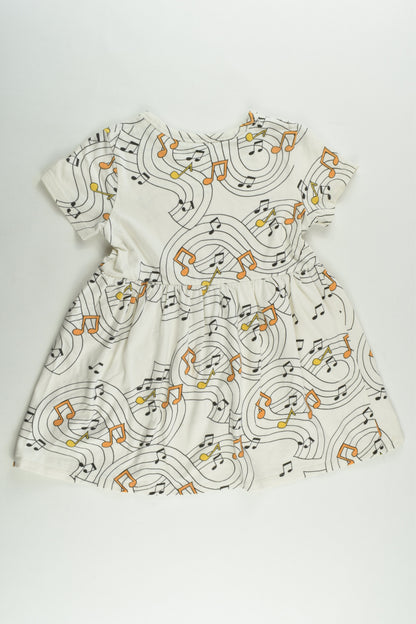 Mini Rodini Size 2-3 (92/98 cm) Musical Notes Dress