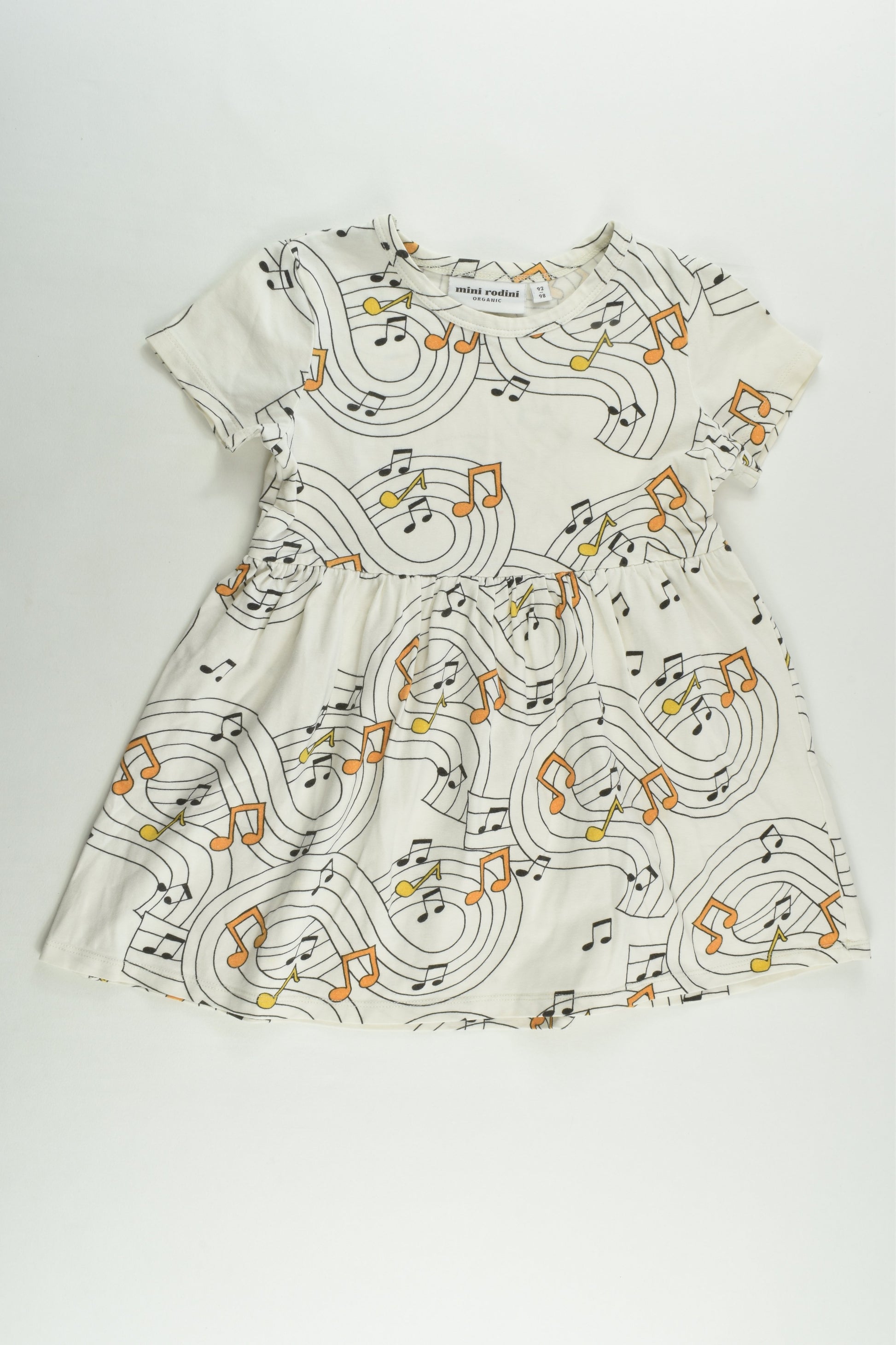 Mini Rodini Size 2-3 (92/98 cm) Musical Notes Dress
