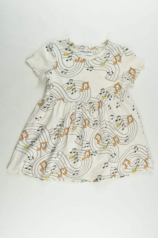 Mini Rodini Size 2-3 (92/98 cm) Musical Notes Dress