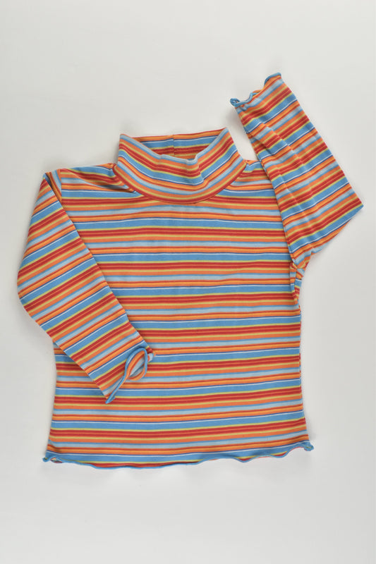Minihaha (Old School) Size 1 Striped Stretchy Turtle Neck Top