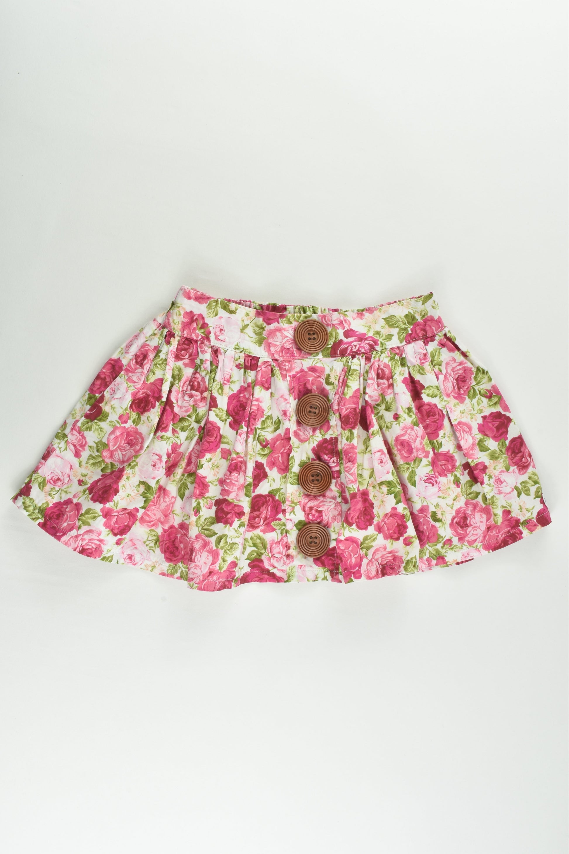 Miss B Boutique (AU) Size 2 Floral Skirt with Wooden Buttons