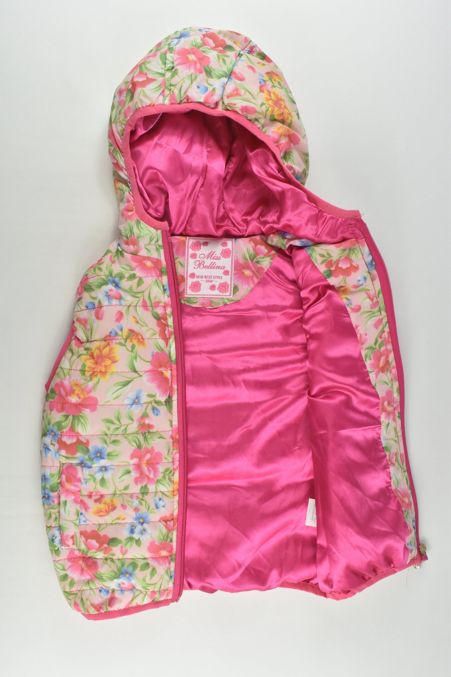 Miss Bellina Size 3 (36 months) Floral Puffer Vest