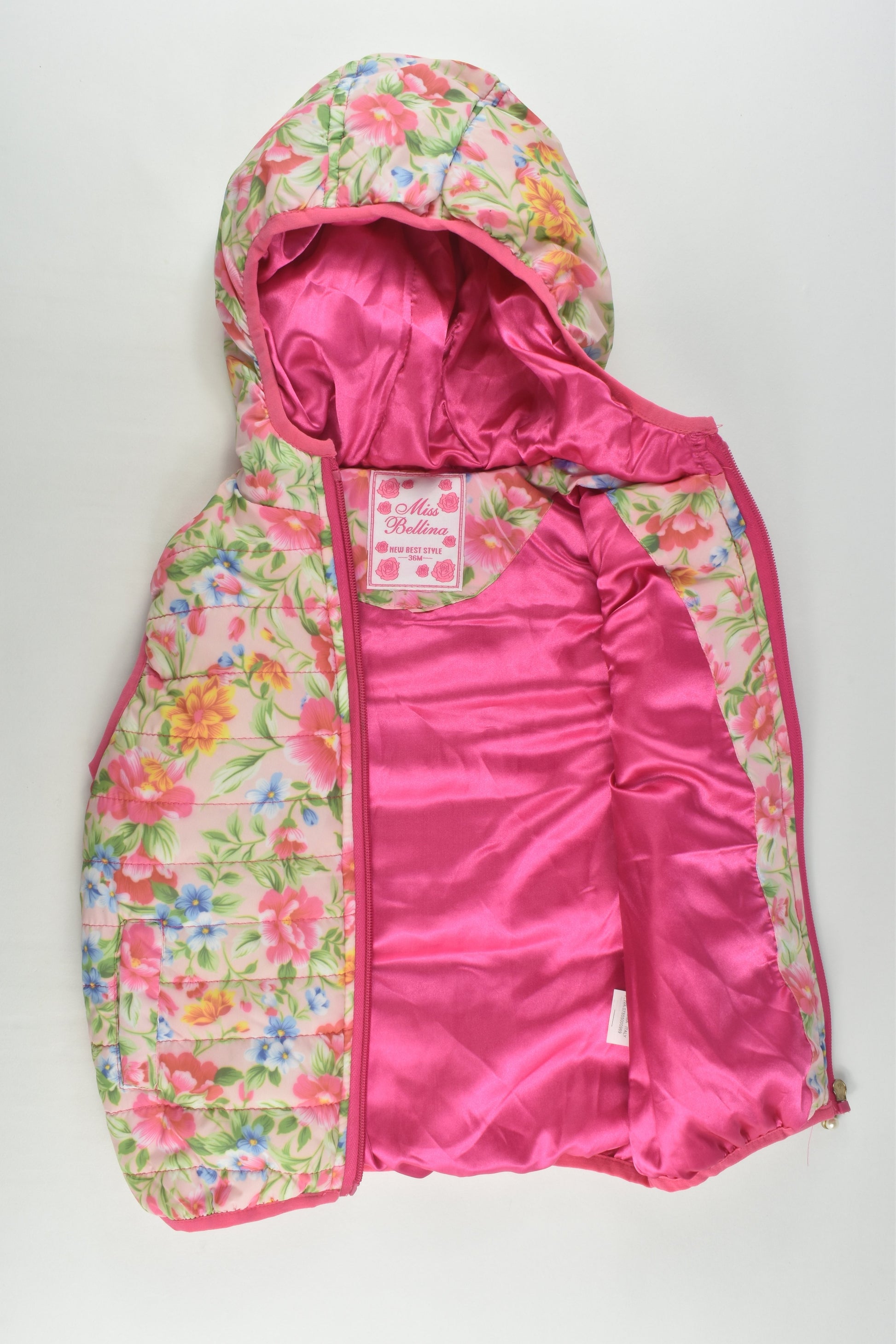 Miss Bellina Size 3 (36 months) Floral Puffer Vest
