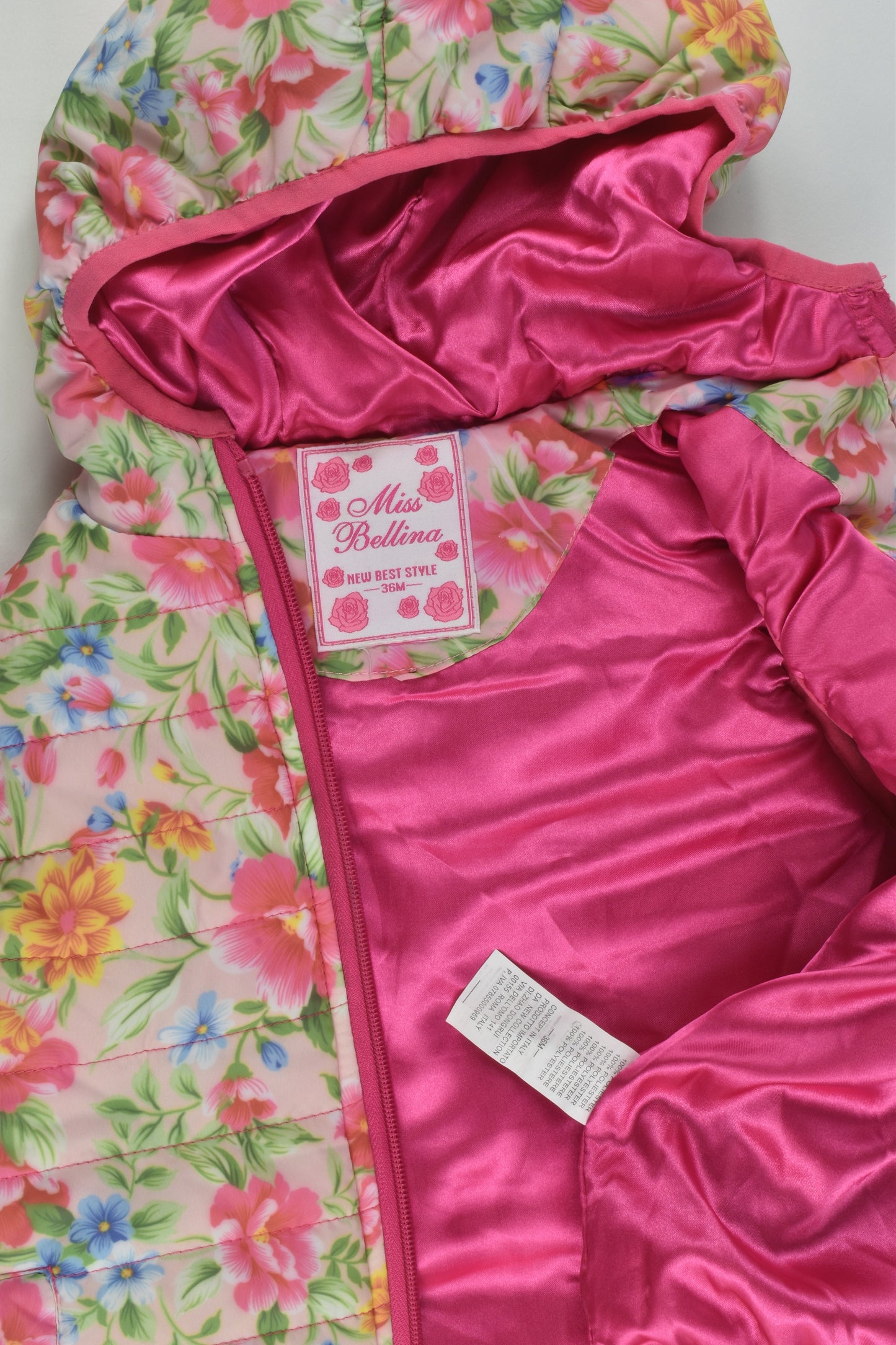 Miss Bellina Size 3 (36 months) Floral Puffer Vest