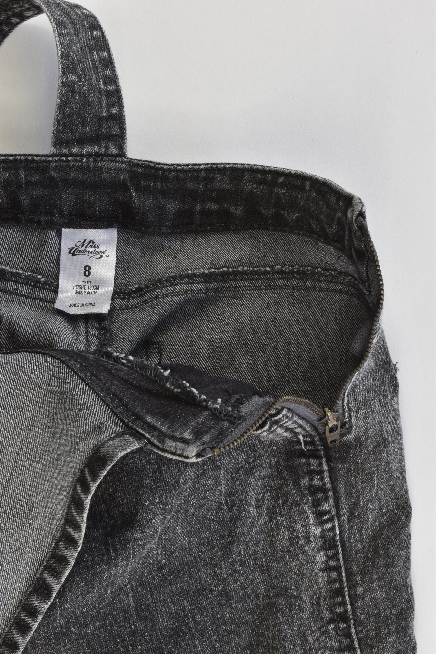 Miss Understood Size 8 Soft and Stretchy Denim Short Overalls