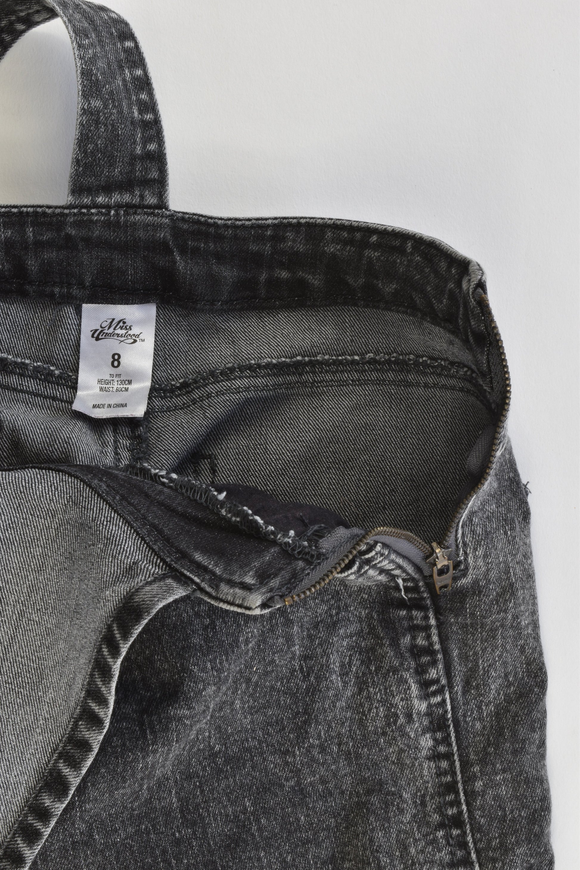 Miss Understood Size 8 Soft and Stretchy Denim Short Overalls