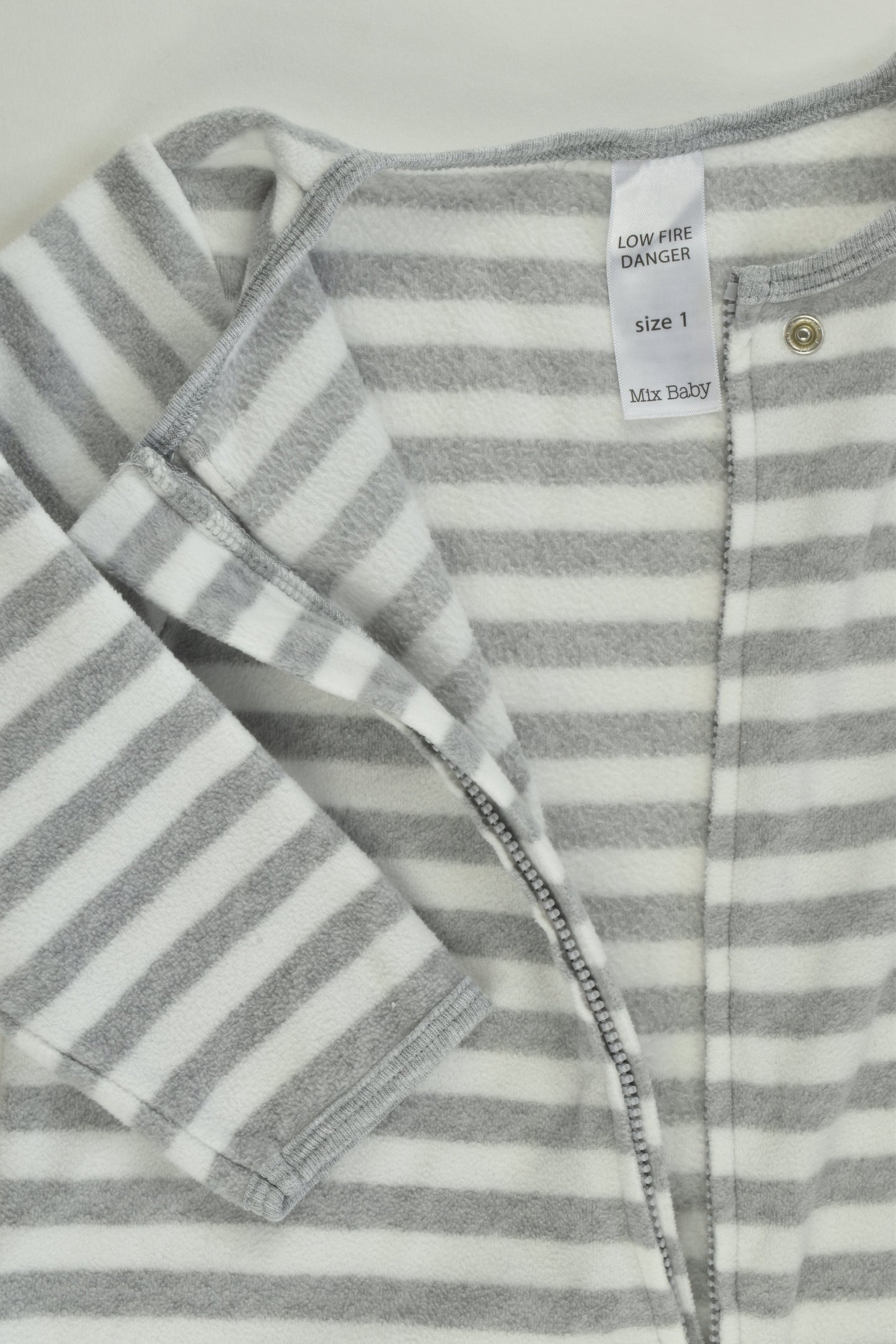 Mix Baby Size 1 Striped Fleece Romper