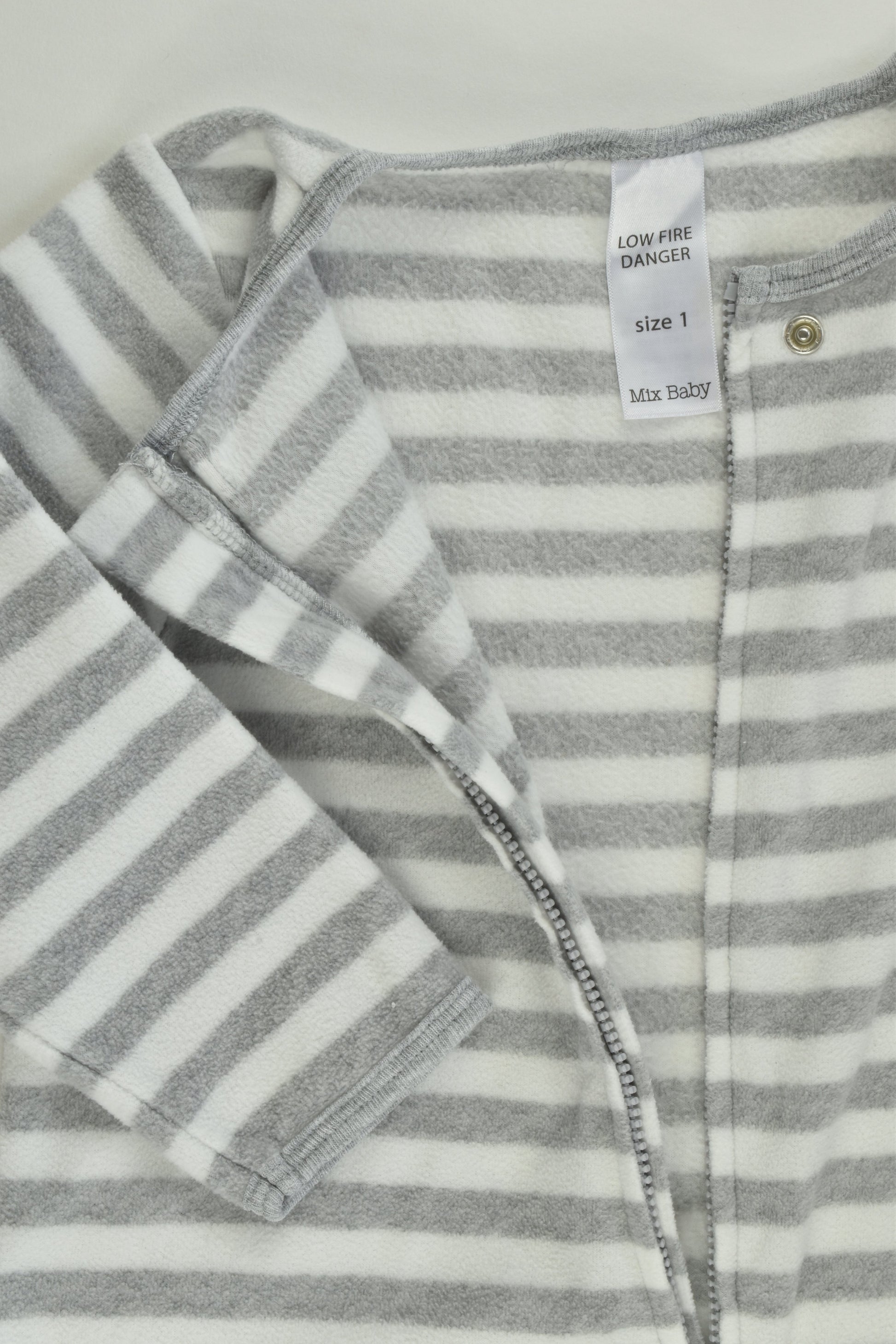Mix Baby Size 1 Striped Fleece Romper