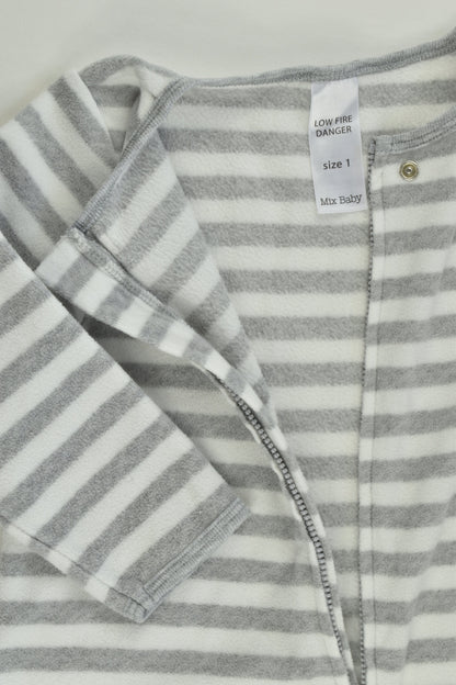 Mix Baby Size 1 Striped Fleece Romper