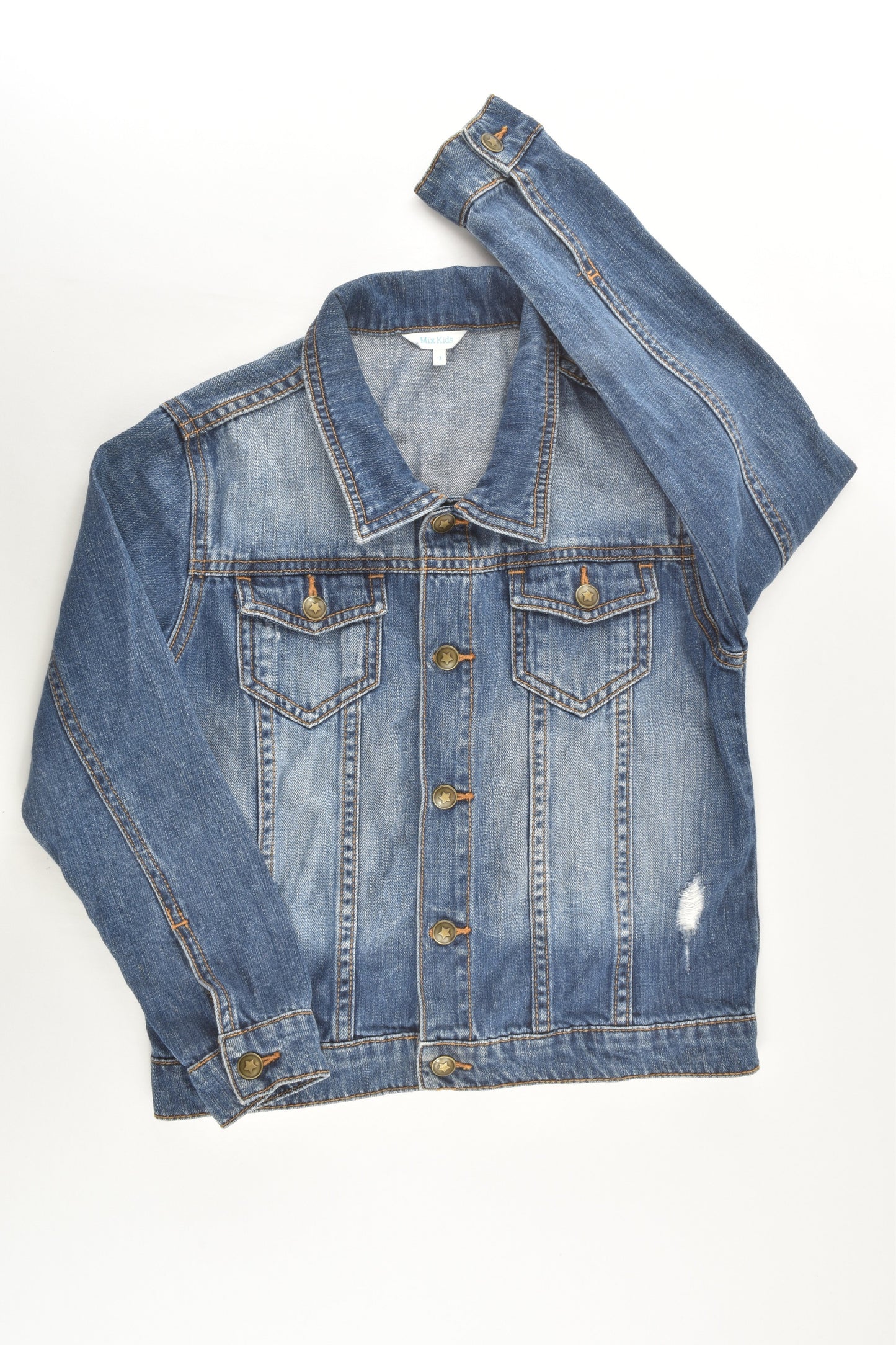 Mix Kids Size 7 Denim Jacket with Star Buttons