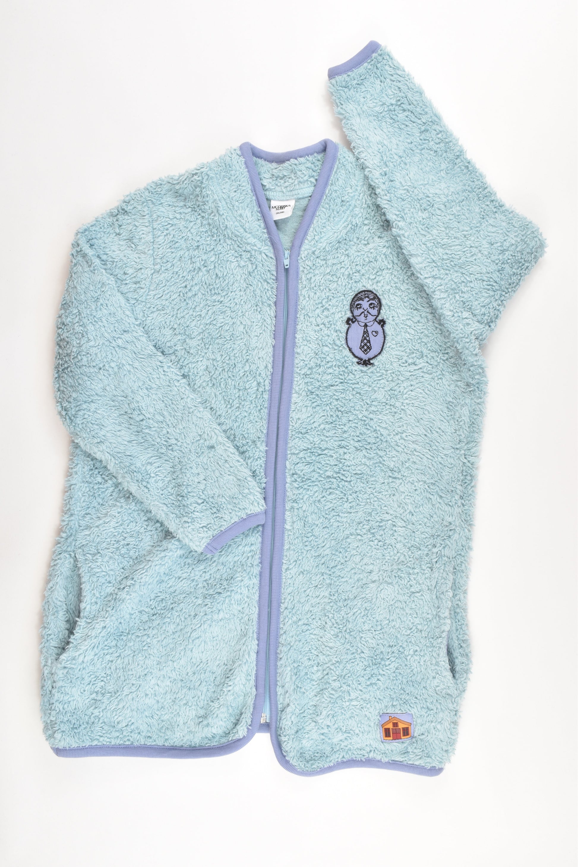 Modéerska Huset Organic Sweden Size 6 Teddy Peekaboo Fleece Jacket