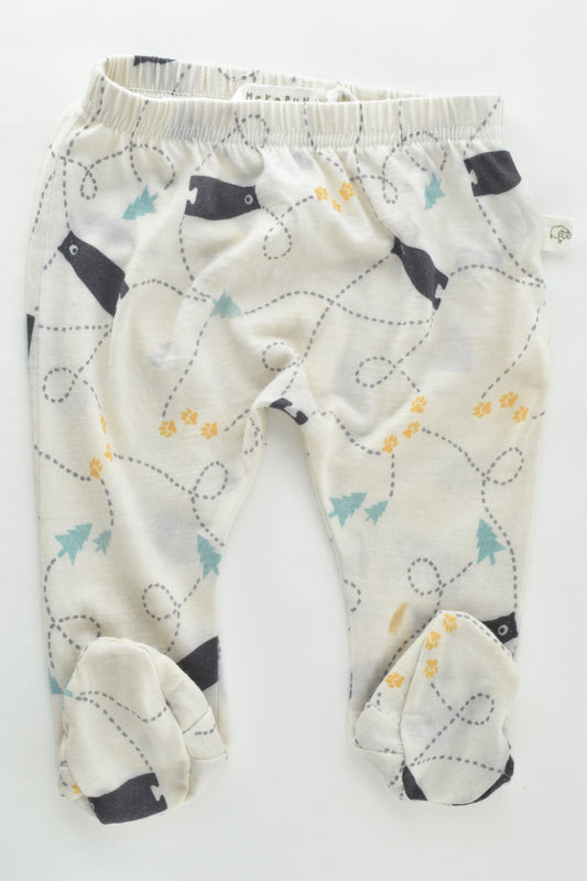 Mokopuna Size 00 Footed Bear Merino Pants
