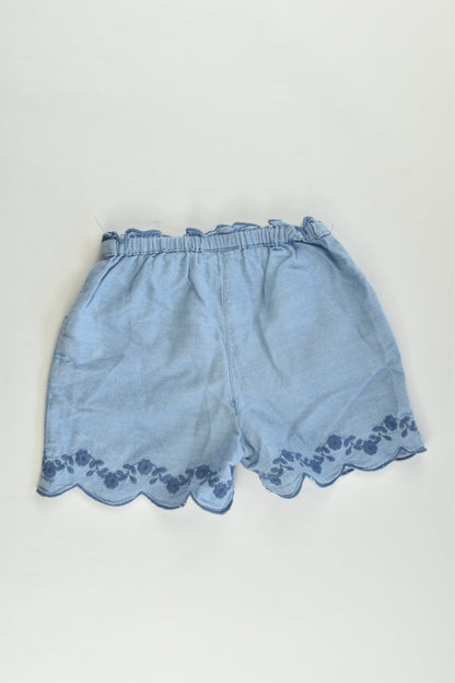 Monsoon Size 1 (12-18 months) Lightweight Denim Shorts