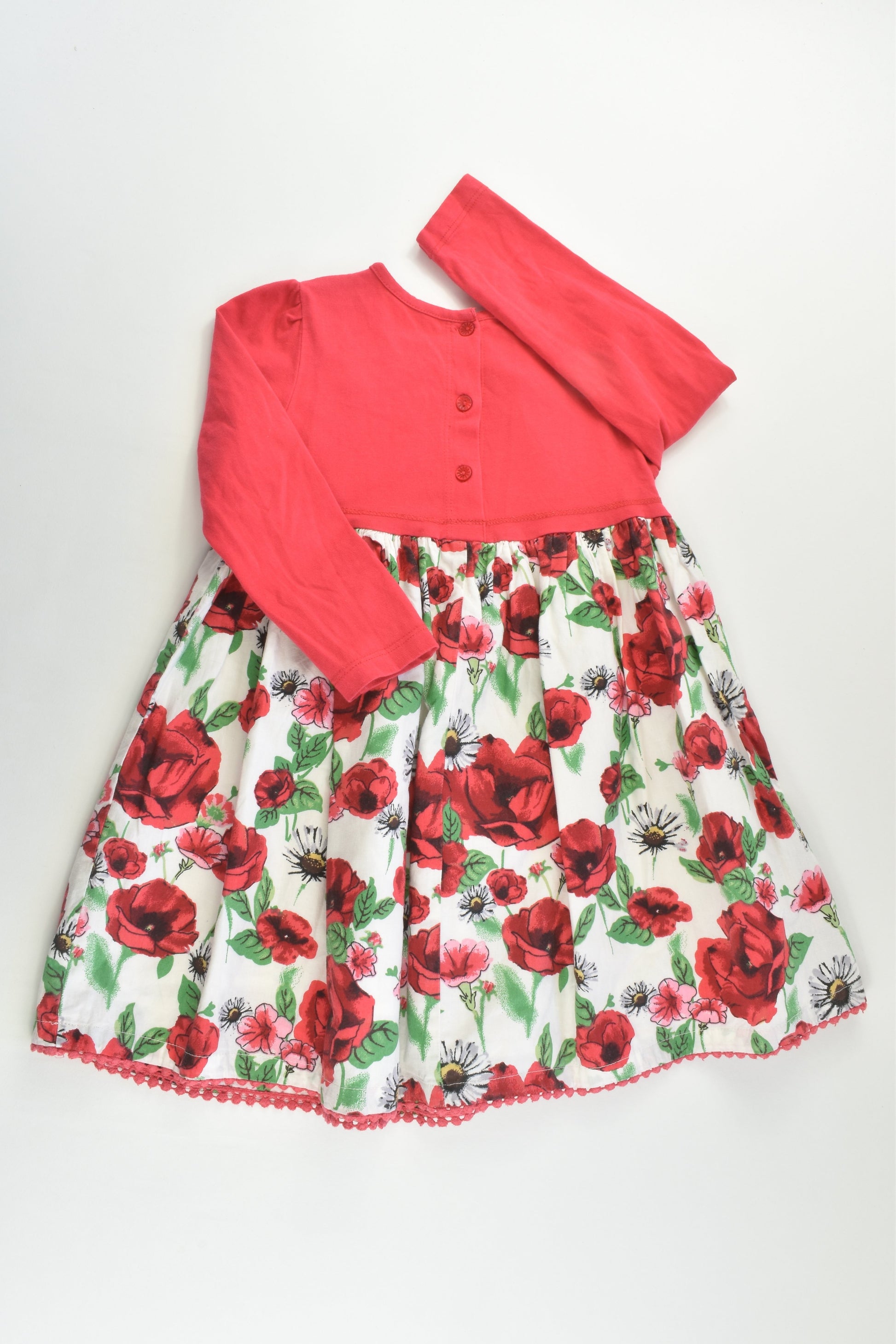 Monsoon Size 2 (18-24 months) Lined Roses Dress