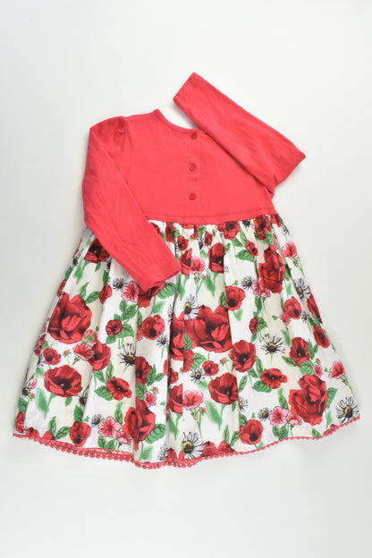 Monsoon Size 2 (18-24 months) Lined Roses Dress