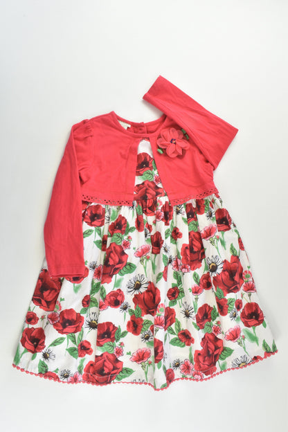 Monsoon Size 2 (18-24 months) Lined Roses Dress