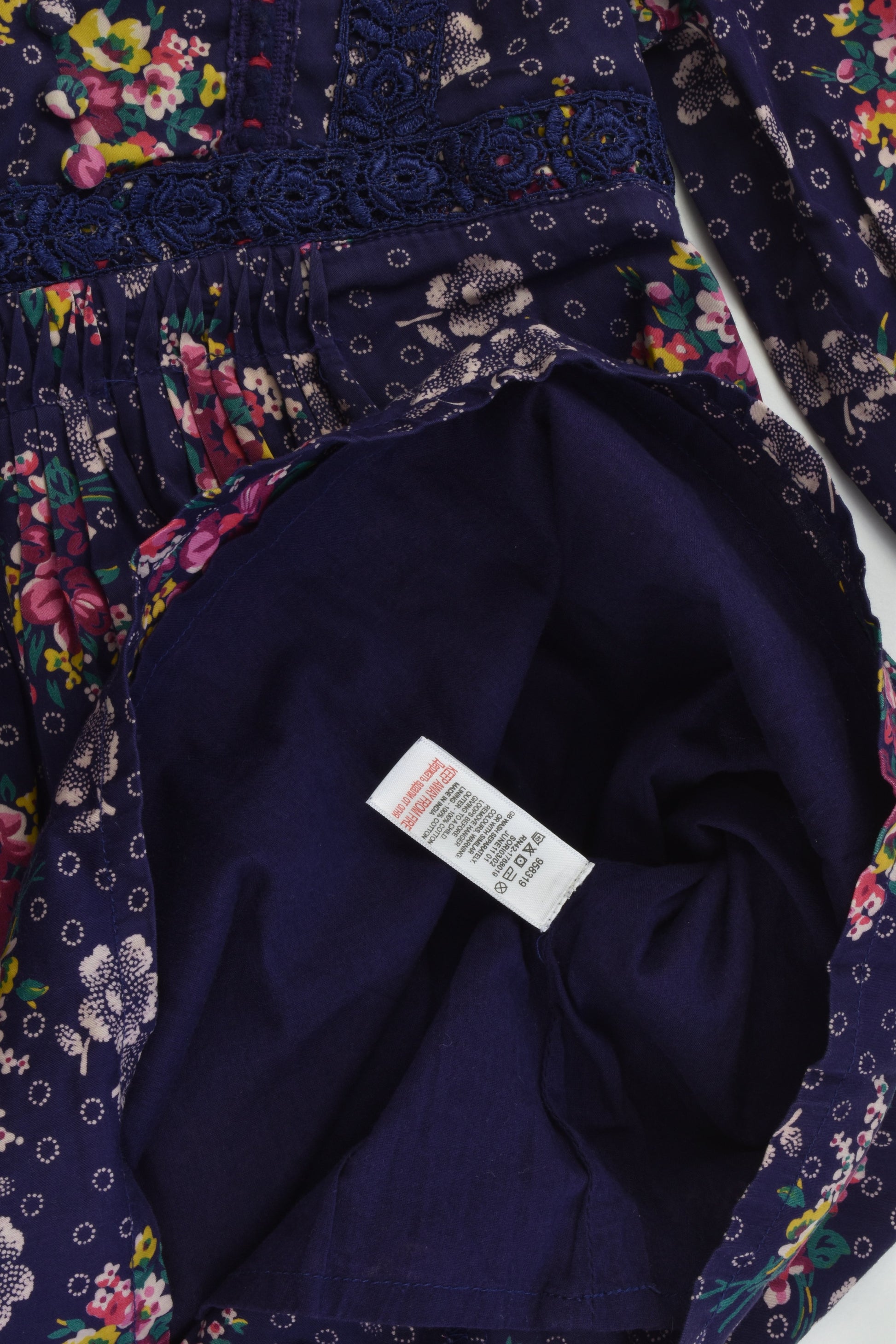 Monsoon Size 7-8 Lined Floral Dress