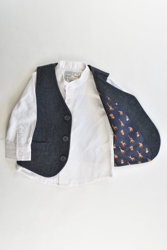 Monsoon (UK) Size 0 (6-12 months) Collared Shirt and Vest