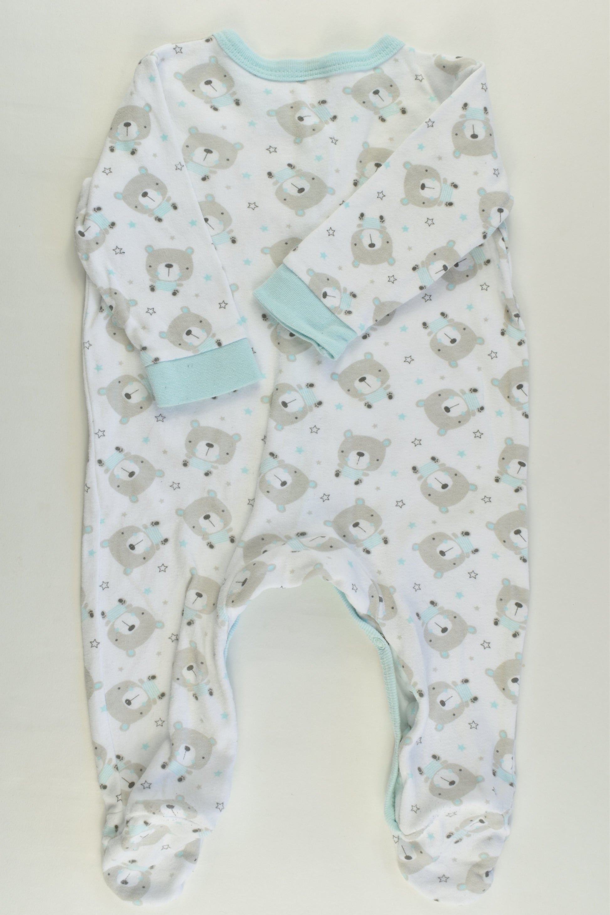 Moon & Stars Size 00 (3/6 months) Bears Footed Romper