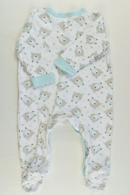 Moon & Stars Size 00 (3/6 months) Bears Footed Romper
