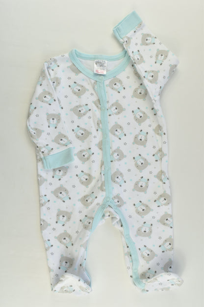 Moon & Stars Size 00 (3/6 months) Bears Footed Romper