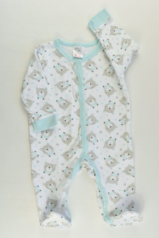 Moon & Stars Size 00 (3/6 months) Bears Footed Romper