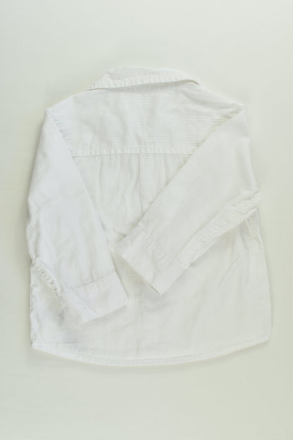 Mothercare Size 0 (9-12 months, 80 cm) White Collared Shirt