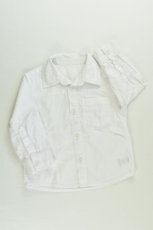 Mothercare Size 0 (9-12 months, 80 cm) White Collared Shirt