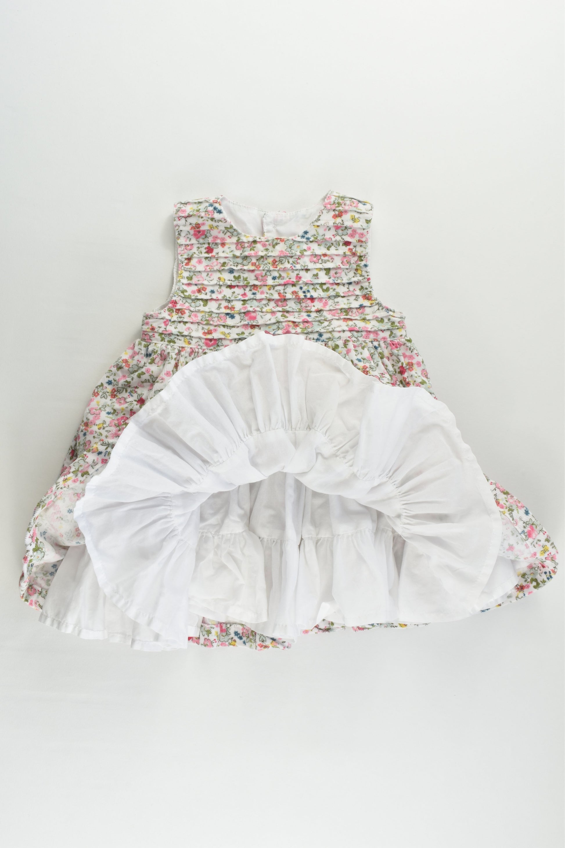 Mothercare Size 00 (3-6 months) Lined Floral Cord Dress