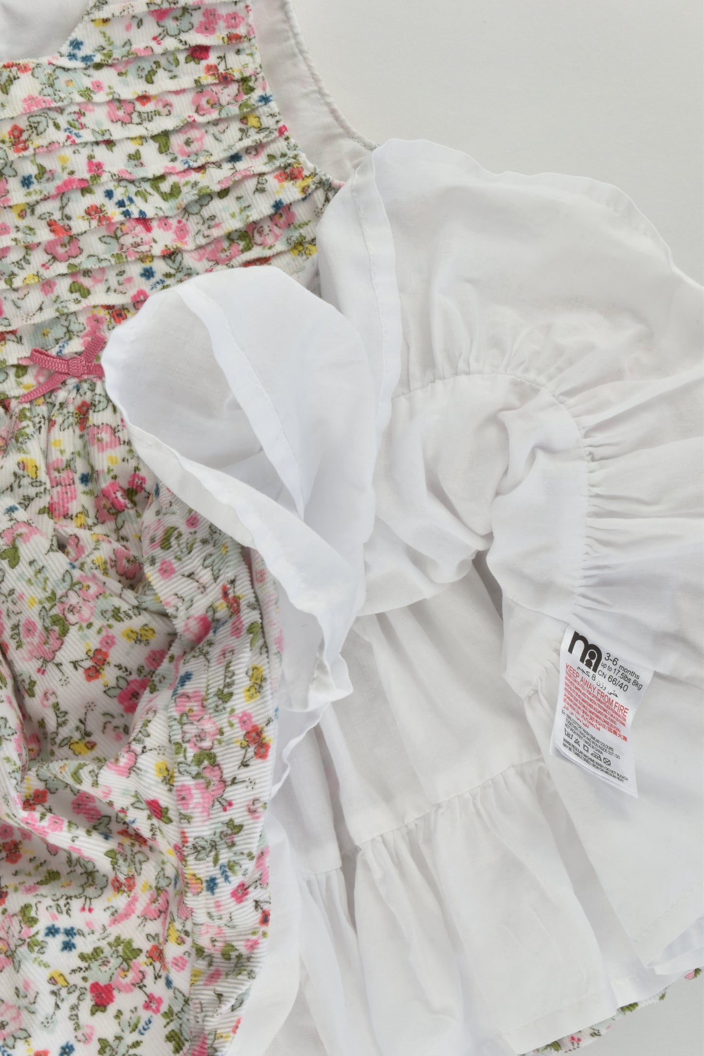 Mothercare Size 00 (3-6 months) Lined Floral Cord Dress