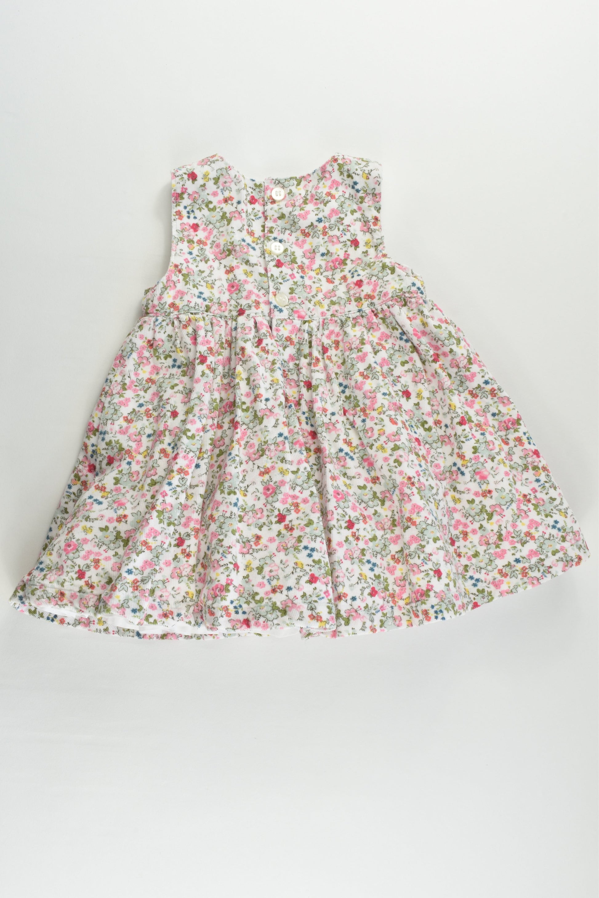 Mothercare Size 00 (3-6 months) Lined Floral Cord Dress