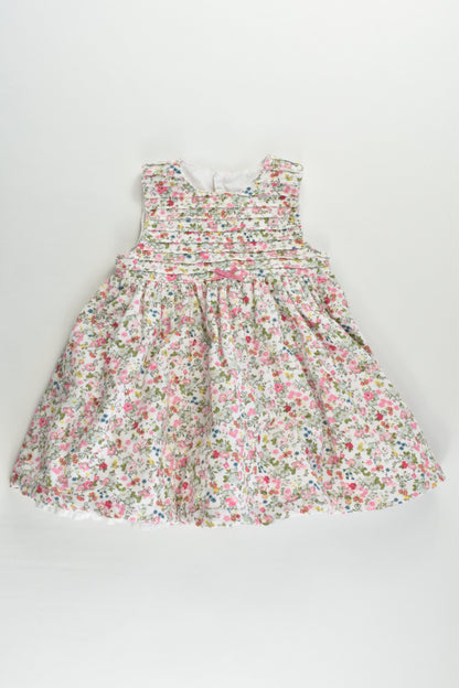 Mothercare Size 00 (3-6 months) Lined Floral Cord Dress