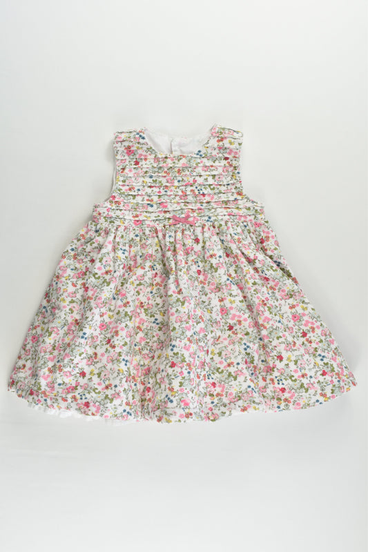 Mothercare Size 00 (3-6 months) Lined Floral Cord Dress